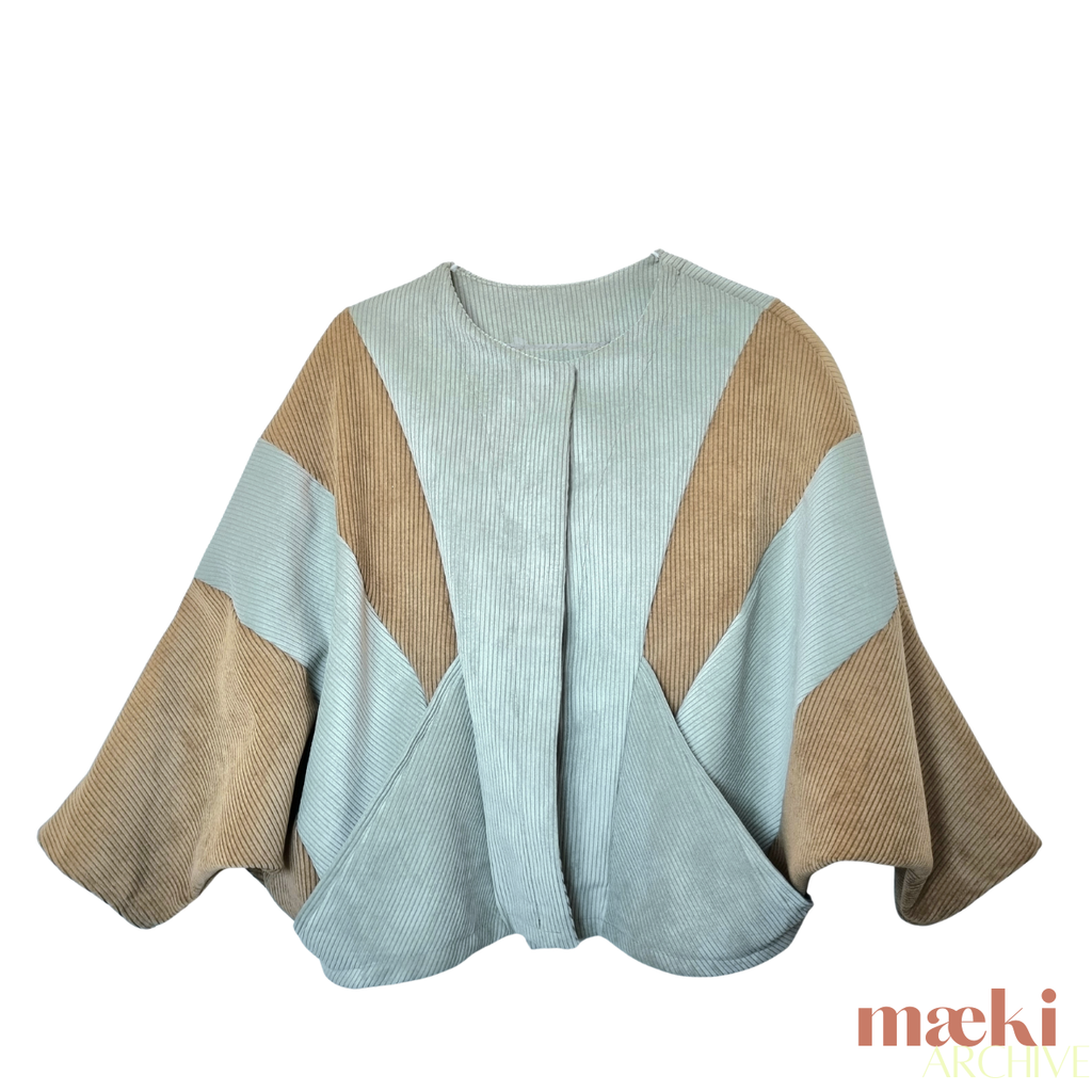 panel bat jacket - corduroy grey/blue-bronze