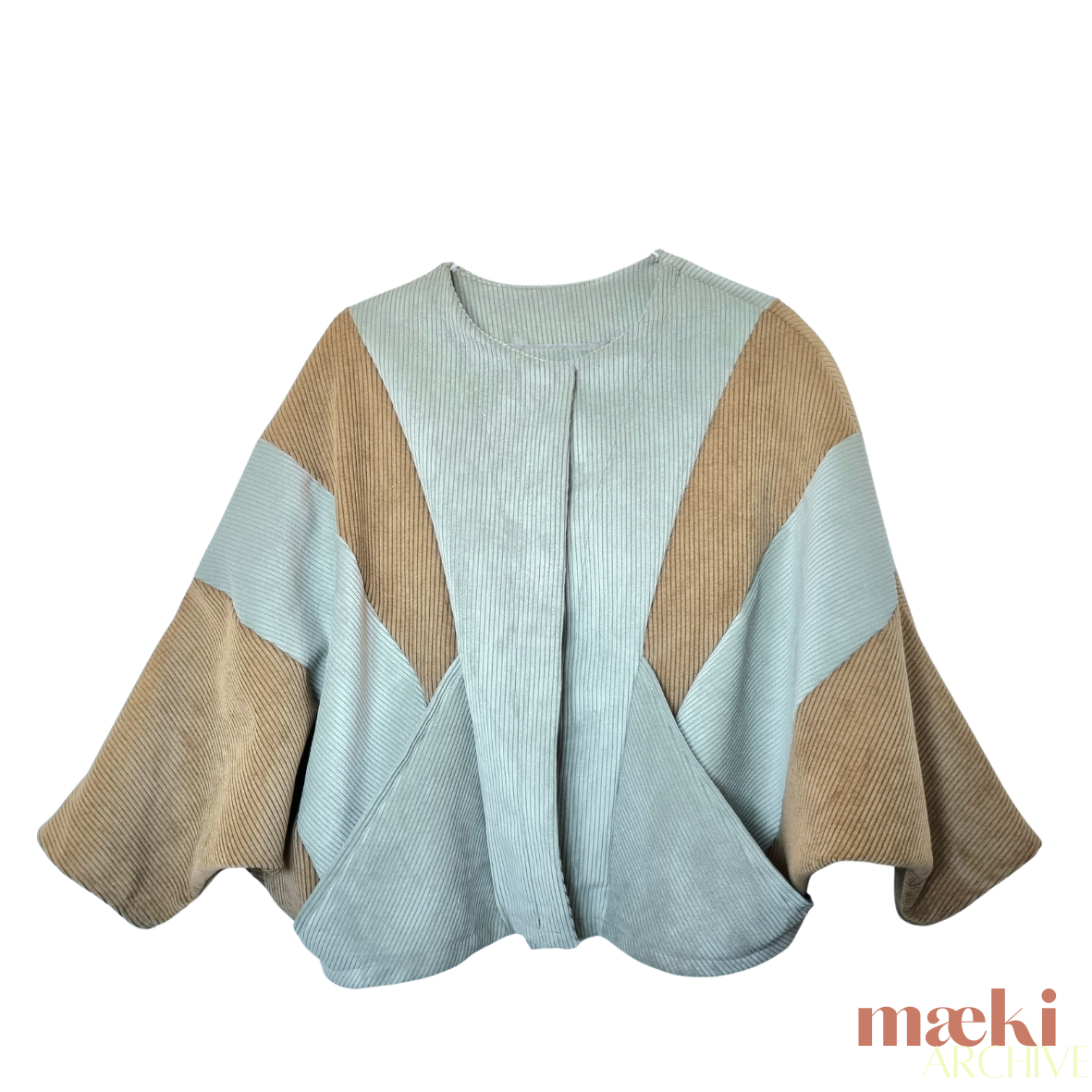 panel bat jacket - corduroy grey/blue-bronze