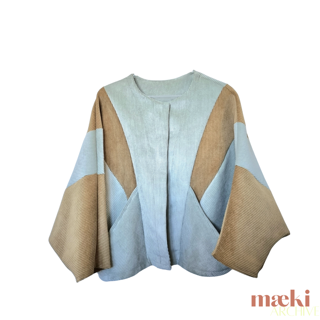 panel bat jacket - corduroy grey/blue-bronze