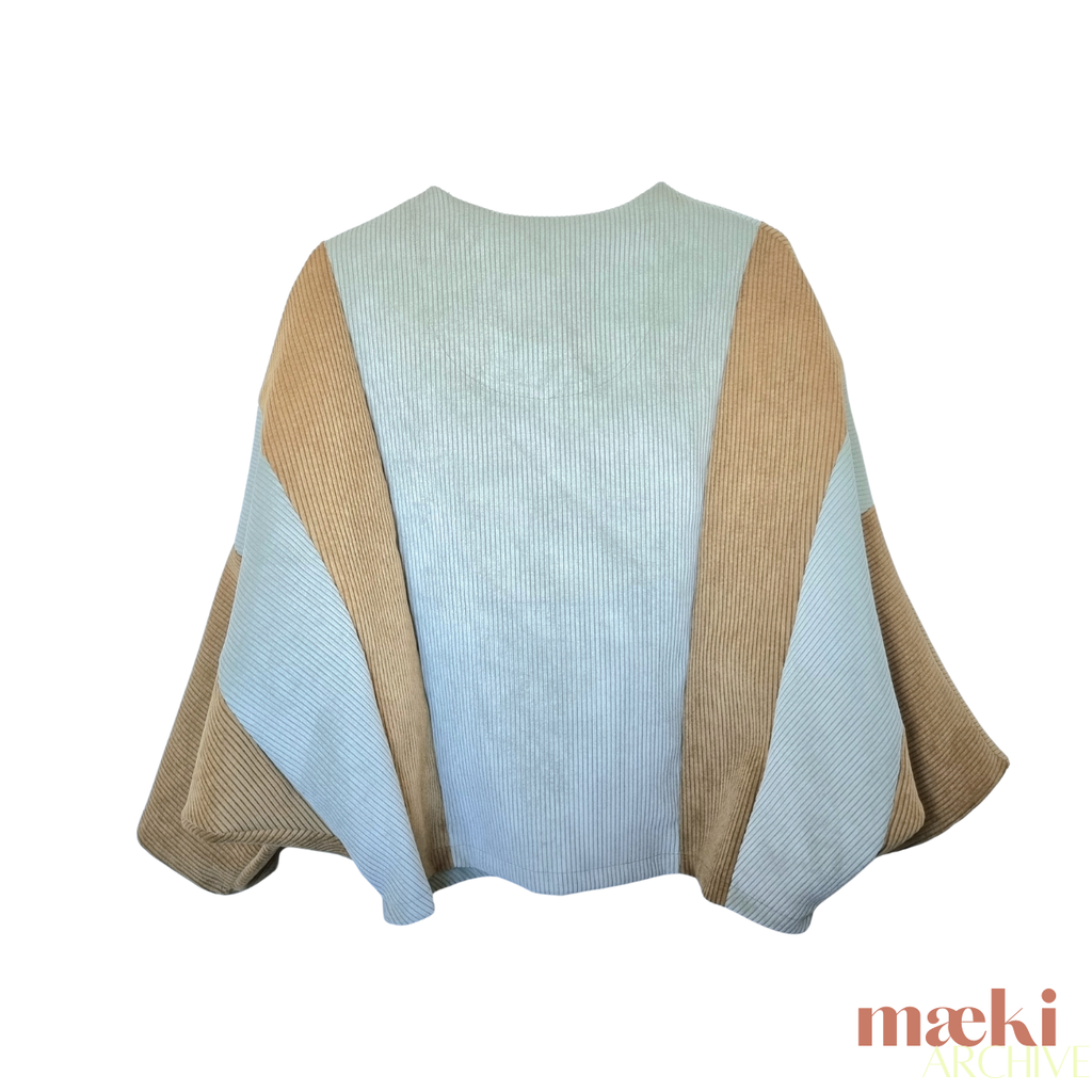 panel bat jacket - corduroy grey/blue-bronze