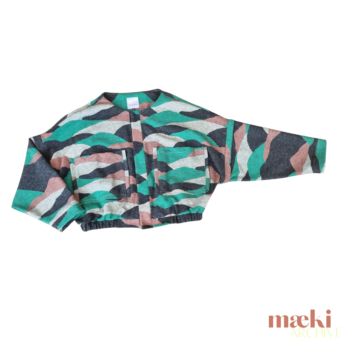 jacquard jacket - green-clay