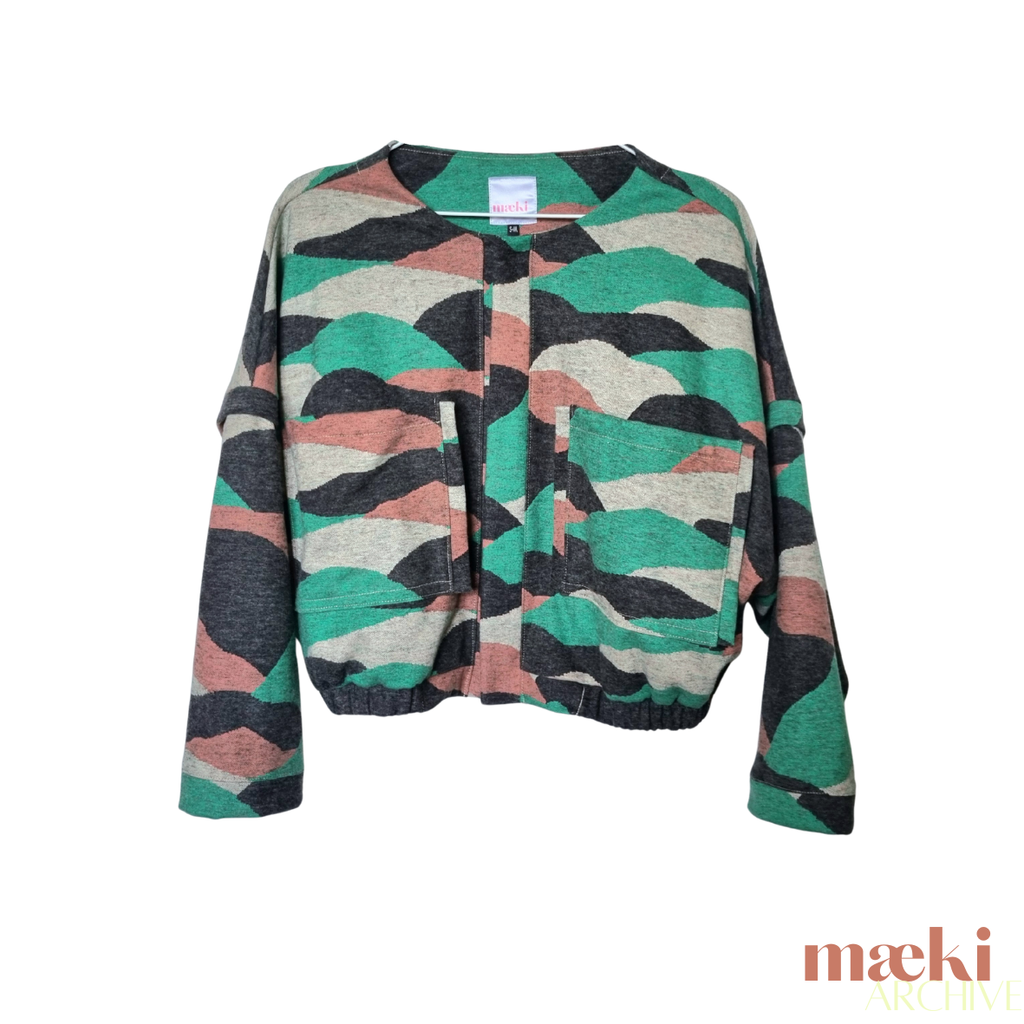 jacquard jacket - green-clay