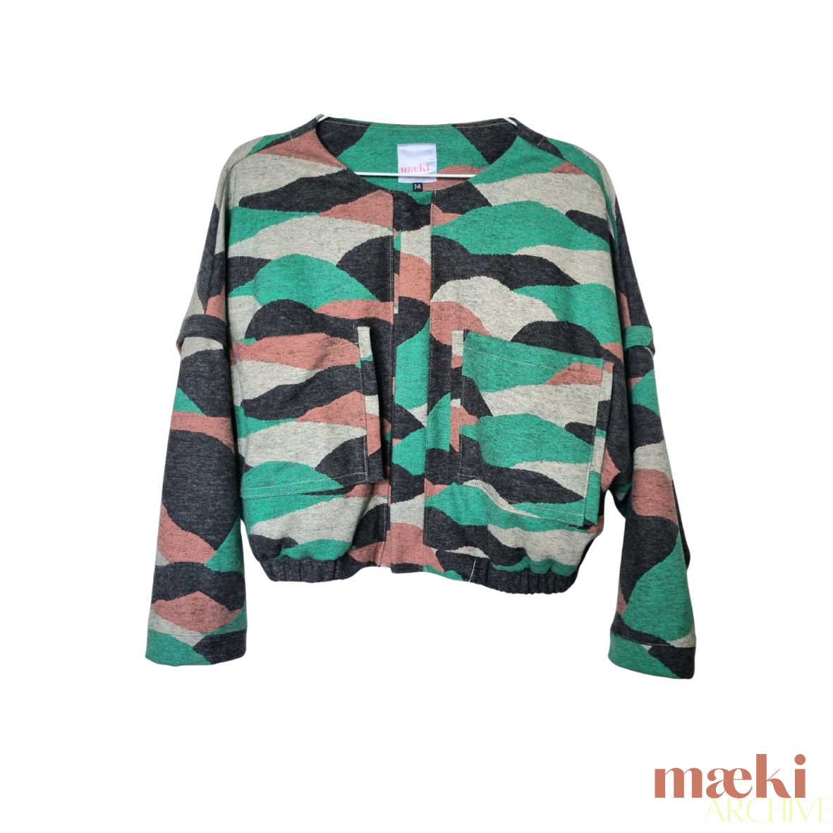jacquard jacket - green-clay
