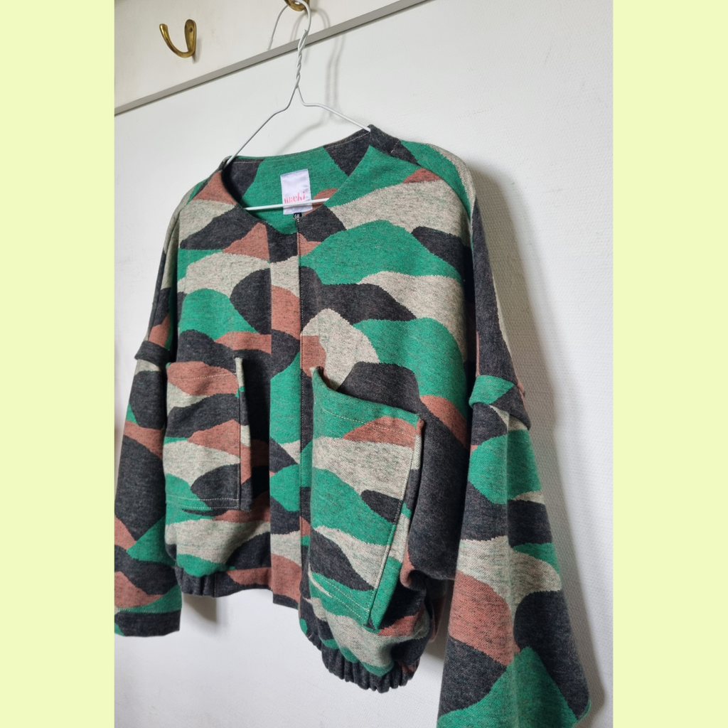 jacquard jacket - green-clay