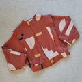 figura jacquard jacket - terracotta geometric pattern