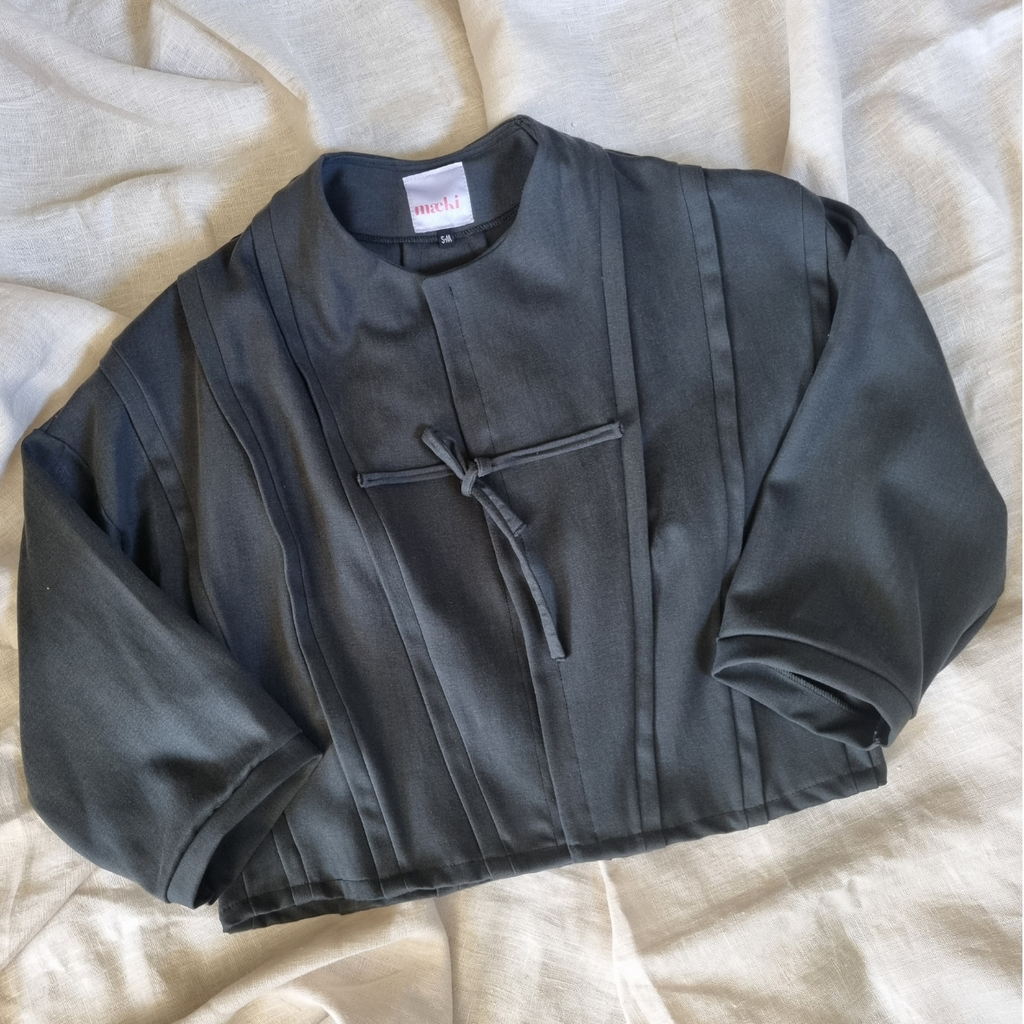 panel jacket - black grey