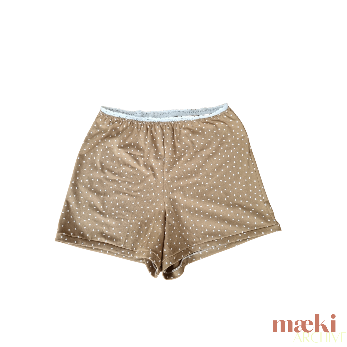 notte sleep shorts -dark beige polka dot