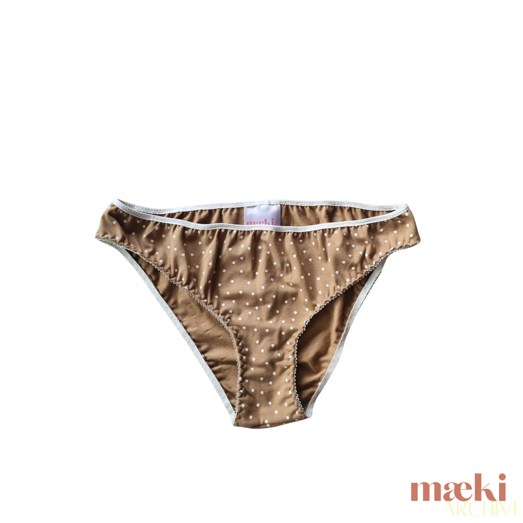 notte panties -dark beige polka dot